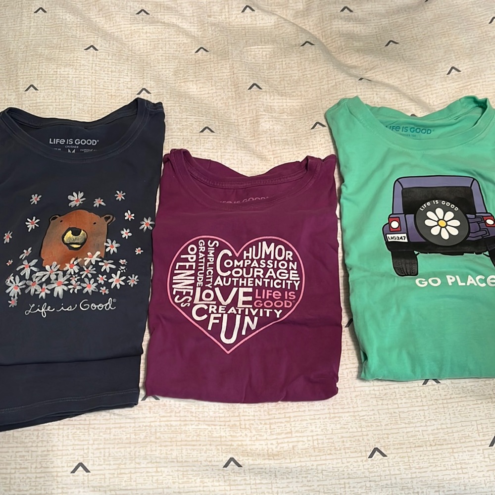 Set of 3 Life Is Good Shirts
